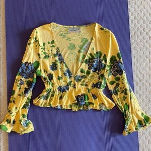 URban outfitters yellow floral crop top